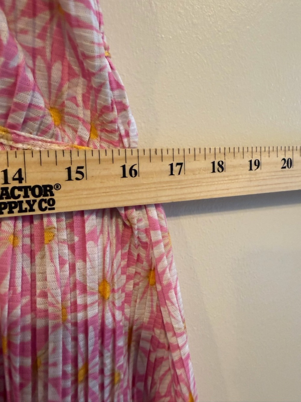 ZARA - Pleated Printed Dress, pink daisy sundress size M - Picture 16 of 16